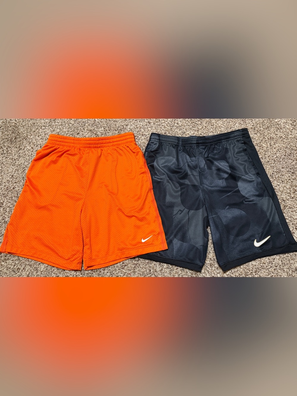 Nike Dri-Fit Orange Black Athletic Shorts Bundle Boys XL EUC
